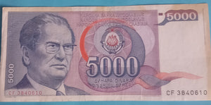 Jugoslawien 5.000 Dinara 1985