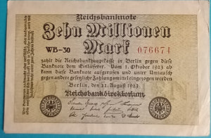 10 Millionen Mark 1923 gebraucht
