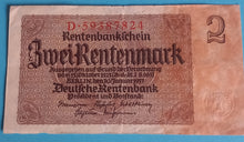 Laden Sie das Bild in den Galerie-Viewer, BRD 2 Rentenmark 1937
