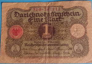 Darlehnskassenschein 1 Mark 1920