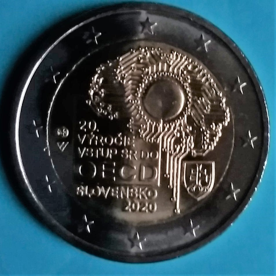 2€ Gedenkmünze Slowakei 20. Jahrestag des Beitritts zur OECD 2020