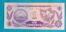 Laden Sie das Bild in den Galerie-Viewer, Nicaragua 1 Centavo 1991 Unc
