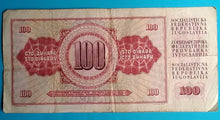 Laden Sie das Bild in den Galerie-Viewer, Jugoslawien 100 Dinara 1965  gebraucht
