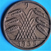 Laden Sie das Bild in den Galerie-Viewer, Weimarer Republik 5 Reichspfennig Rentenpfennig zufällig
