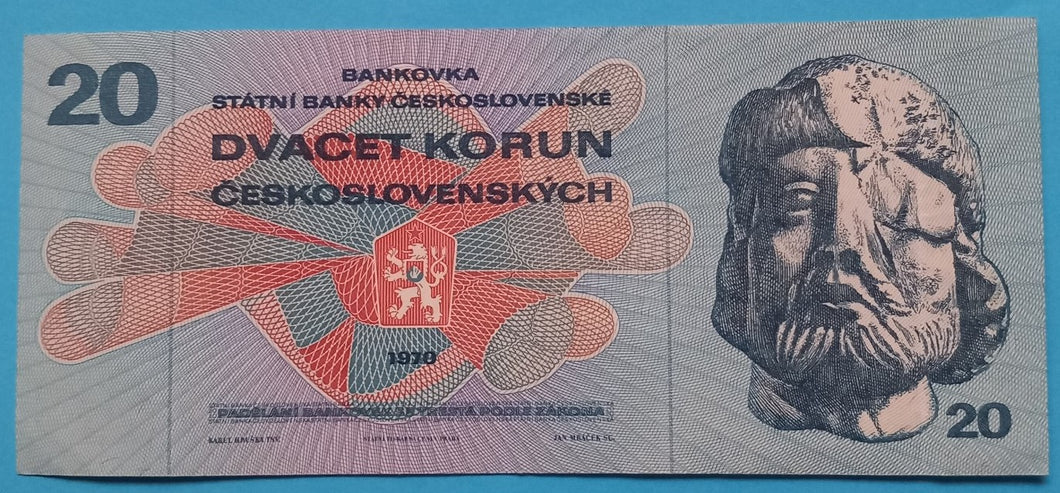 Tschechoslowakei 20 Korun 1970 Unc