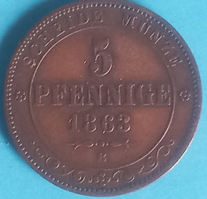 Sachsen 5 Pfennige 1863 B