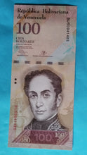 Laden Sie das Bild in den Galerie-Viewer, Venezuela 100 Bolivares  2015 Unc
