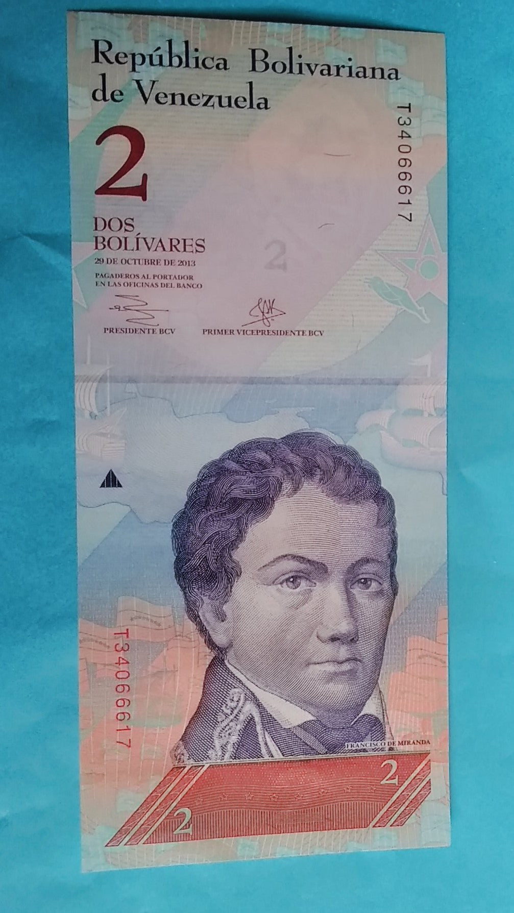 Venezuela 2 Bolivares  Unc zufällig