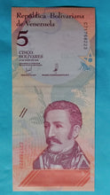 Laden Sie das Bild in den Galerie-Viewer, Venezuela 5 Bolivares 2018 Unc
