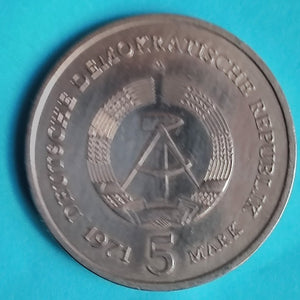 DDR 5 Mark Sonderumlaufmünze Brandenburger Tor 1971