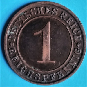 Weimarer Republik 1 Reichs-Rentenpfennig 1924-1936 zufällige Jahrgänge und zufällige Prägestätten