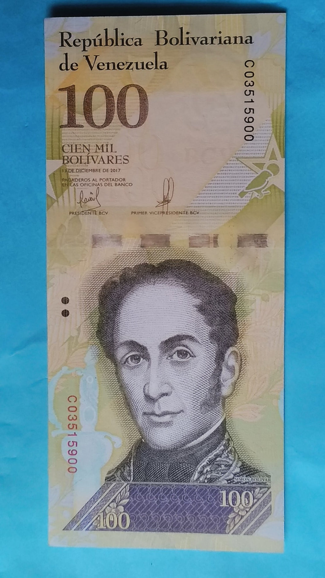 Venezuela 100 Bolivares 13.12.2017 Unc