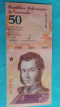 Laden Sie das Bild in den Galerie-Viewer, Venezuela 50 Bolivares 15.01.2018 Unc
