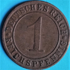 Weimarer Republik 1 Reichs-Rentenpfennig 1924-1936 zufällige Jahrgänge und zufällige Prägestätten